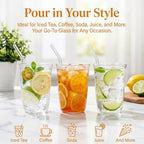 6 Pieces Drinking Glasses with Straw, 16 Oz Clear Water Glass Set - Image 3