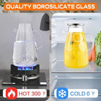1 Gallon 128oz Glass Pitcher,Water Pitcher with Full Seal Lid and Spout, Glass Carafe for Hot/Cold Drink, Water Jug for Iced Tea, Coffee, Juice, Milk, Beverage - Image 4