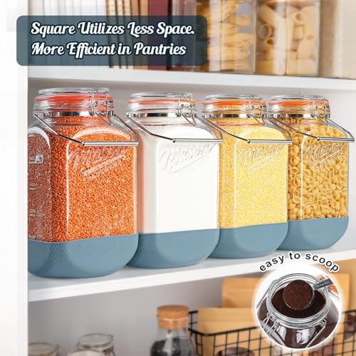 Square 1.5 Gallon Glass Jar with Airtight Lid & Handle, 2 Pack - Image 4