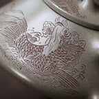 Tea Kettle Creative Hand-Carved Purple Clay Teapot Home Tea Room Tea Brewer Ceramic Tea Infuser - Image 3