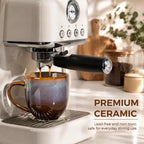 theterra Ceramic Coffee Mugs Set of 6, 12 oz Coffee Cups with Handle - Image 5