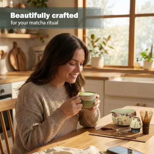 Matcha Set, 7-Piece Matcha Whisk Set with Bowl & 100-Prong Whisk - Image 3