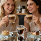 Etolies 6 Pack Double Walled Glass Coffee Mugs with Handle,12oz Borosilicate Glass coffee Cups - Insulated Clear Mugs for Espresso, Cappuccino, Latte, Tea Beverages, Drinking Glasses - Image 3