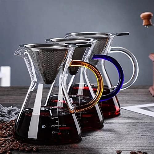 HASMI Coffee Kettle 600ML Coffee Kettle Pour Over Coffee Maker Drip Glass Coffee Pot with Filter Hand Percolator Coffee Tea Filter Container Coffee Maker (Color : White) - Image 7