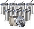 MEWAY 12oz/8Pack Coffee Mug With Lid, Insulated Stainless Steel Reusable Coffee Cup, Double Wall Durable Coffee Mug, Powder Coate，For Coffee, Beer, Home, Office(Silver,8 Pack) by MEWAY