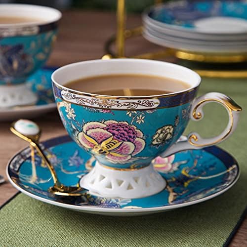ACMLIFE Porcelain Tea Sets with 24K Gold, Vintage British English Afternoon Tea Sets for 6, Luxury Tea Sets for Women Party for Gifts Tea Sets for Adults Bone China - Image 4