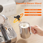 Kismile 20 Bar Espresso Machine with Milk Frother, Hot & Cold Brew Semi-Automatic Expresso Coffee Machine with Single & Double Shot, LED Display for Home Barista Latte and Cappuccino - Image 6