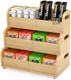 3-Tier Bamboo Tea Bag Organizer, Stackable Tea Holder for Countertop by WisuceHome