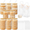 Iced Coffee Mugs, 8 Sets, Glass, 16 oz, Reusable, Inspirational by Culudea