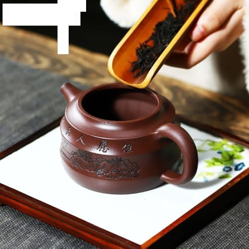 Tea Pots For Loose Tea Tea Pot 320ml Purple Clay Teapot Chinese Teapot Coffee Pot Household Teapot Retro Teapot Tea Ceremony Supplies Purple Clay Tea Set Accessories Tea Infuser Pot - Image 7