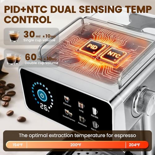 Touchscreen Espresso Machines with Timer, 51oz Water Tank, 20 Bar - Image 6