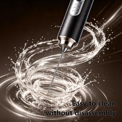 Milk Frother Handheld with Stand Electric Coffee Foamer Wand 3 Speed Whisks - Image 4