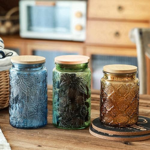 ANSQU 4-Pack Vintage Glass Jars with Airtight Lids, 34oz Coffee Canisters - Image 5