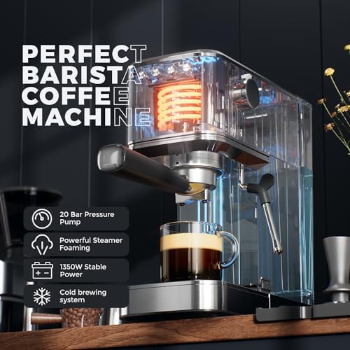 Espresso Machine with Rapid Cold Brew, Hot & Iced Coffee Machine, Espresso Maker with Milk Frother Steam Wand, One Touch Control with 41oz Water Tank for Latte, Cappuccino, Gift - Image 2