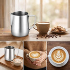 4 Pcs Milk Frothing Pitcher 304 Stainless Steel Steaming Pitcher 20 oz - Image 4