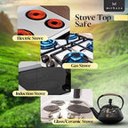 Tea Kettle, Cast Iron Tea Pot with Stainless Steel Infuser, Japanese Tea Pots for Stove Top, Unique Hand Painted Bamboo Pattern, Teapots with Enameled Interior, Tetsubin Tea Kettle, 800ML - Image 6
