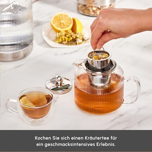 KARACA Kelly Midi Borosilicate Glass Teapot Set with Infuser, 2L Tea Kettle & 1L Teapot with Stainless Steel Strainer, Turkish Tea Maker for Loose Leaf and Herbal Tea, Dishwasher Safe - Image 7