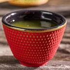 Restaurantware 2 oz Red Cast Iron Tea Cup, 2 Pack - Image 3