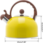 HEAGER Ceramic teapot, Stove Top Kettle, Whistling Kettle, Tea Infuser,Tea Pot, Whistle Teapot Stainless Steel Kettle with Heat Resistant Handle for Stove Top Induction Cooker - Image 2