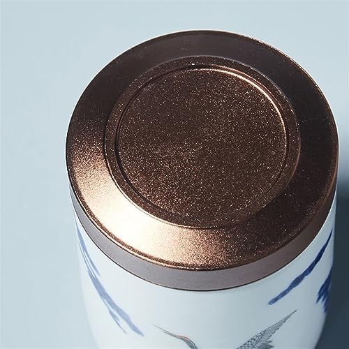 HEXEH Tea Tins Metal Lid Painted Celadon Loose Leaf Tea Canister Small Portable Sealing Jar Storage Tea Warehouse Tea Sets Tea Storage Container (Color : C) - Image 3