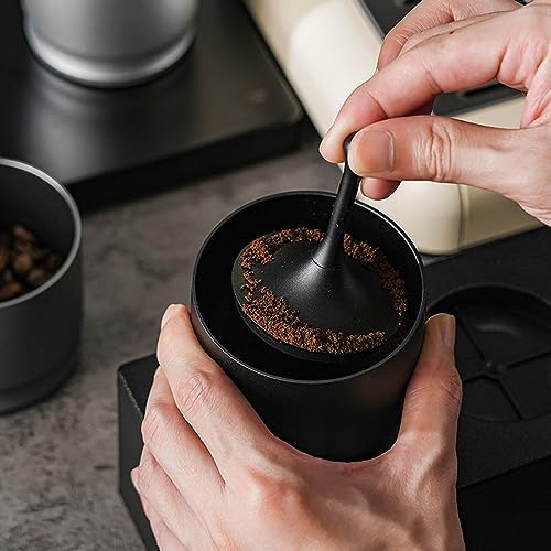 58mm Dosing Rings Press,Premium Aluminum Alloy Anti Flying Coffee Powder Picker, Professional Coffee Making Cup Supplies for Home Coffee Shop(black) - Image 2