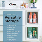 Oizeir 8 Pack Clear Plastic Storage Bins with Handles – Stackable Fridge Organizer Bins for Refrigerator, Freezer, Pantry, Kitchen Cabinet & Cupboard Organization, BPA-Free Acrylic, Transparent - Image 5