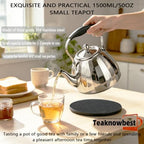 1500ml/50oz Small Teapot, Stainless Steel Tea Pot With Infuser - Image 2