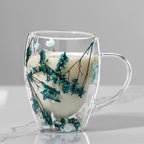 Cup 350ML Double Wall Coffee Glass with Handle Tea Mug - Image 4