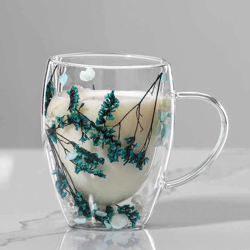 Cup 350ML Double Wall Coffee Glass with Handle Tea Mug - Image 4