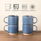 GBhome 12 OZ Stackable Coffee Mugs Set of 4, Ceramic Coffee Cups Set - Image 7
