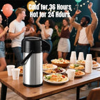 PARACITY Coffee Carafe with Pump, 84.5 oz Stainless Steel Airpot Dispenser - Image 5