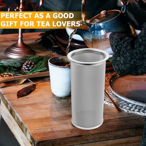 Kichvoe Stainless Steel Coffee Filter Cartridge Reusable Fine Mesh Strainer with Handle 3.26X5.90 Inch for Home Kitchen Coffee Brewing and Tea Infusing - Image 5