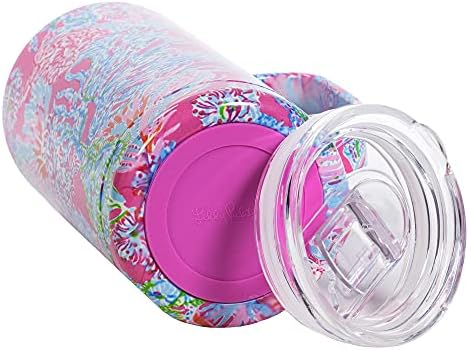 Lilly Pulitzer 16 Oz Travel Mug with Handle and Lid, Stainless Steel Insulated Coffee Tumbler, Double Wall Metal Cup, Seaing Things - Image 2