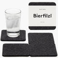 Graf Lantz - Bierfilzl Merino Wool Square Coasters Set of 4 - Charcoal (4"x4"x5mm) - Absorbs 30% of Weight, Natural German Wool - Heat Resistant, Sustainable, Reusable - Home Decor, Coffee Table Decor by GrafLantz