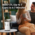 Epsilon Double Wall Electric Kettle 1100W – 1.7L Hot Water Tea Kettle & Hot Water Boiler with Auto Shut-Off, Boil Dry Protection, BPA-Free Stainless Steel Electric Teapot, Fast Boil, Cool Touch Design - Image 6