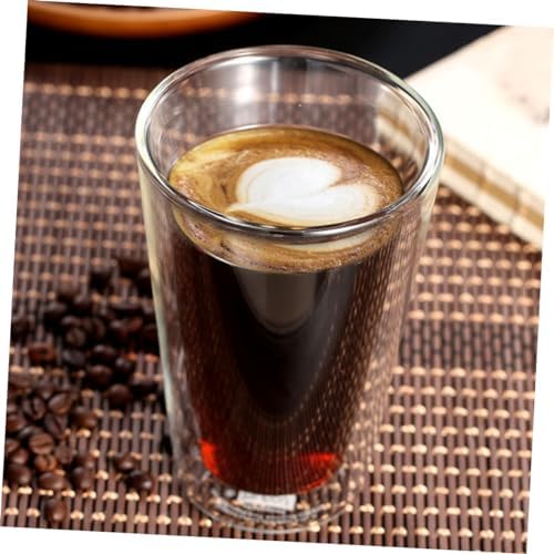 KICHOUSE Double Wall Glass Coffee Mug Insulated 350ml with Silicone Lid - Image 4