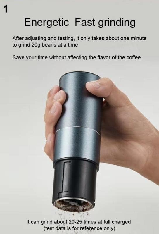 Electric Burr Coffee Grinder with Multi Grind Settings, Portable Small Conical Stainless Steel Precision Forged Burr Grinder for Coffee Beans, Spices and More, USB Rechargeable - Image 2