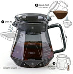 Glass Coffee Maker Carafe with V60 Dripper Server for Pour Over Coffee Brewing (400, Milliliters) - Image 5