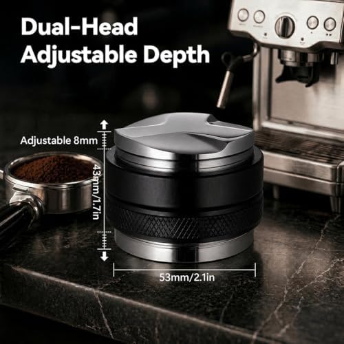 53/54mm Espresso Accessories Kit, 2-in-1 Distributor & Tamper, WDT Tool with 12 Needles, Magnetic Dosing Ring, Funnel & Puck Screen - Image 7