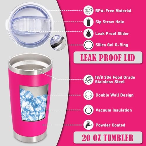20oz Tumbler Insulated Coffee Tumblers with Lid Stainless Steel Mix 12P - Image 2