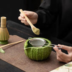 Matcha Whisk Set, 8-Piece 3D Cactus Design Ceramic Set with Glazed Bowl, Bamboo Whisk & Sifter, Easy Clean (Sky blue) - Image 5