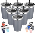 VEGOND 12oz Tumbler Stainless Steel Tumbler bulk Vacuum Insulated Double Wall Travel Tumbler with Lid and Straw Reusable Tumbler, Grey 6 Pack by VEGOND