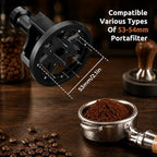 54mm WDT Tool Espresso,Press-to-Rotate Espresso Distribution Tool with Magnetic Base,Adjustable Depth Espresso Needles Distributor Tool,8 Needles Coffee Stirrer Tool for Home and Professional Baristas - Image 2