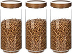 3 Pack Glass Jars with Acacia Wooden Lids by HOMTOP