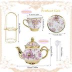 20 PCS Porcelain Tea Set, 700ml/23oz Ceramic Purple Pot Set - Image 2