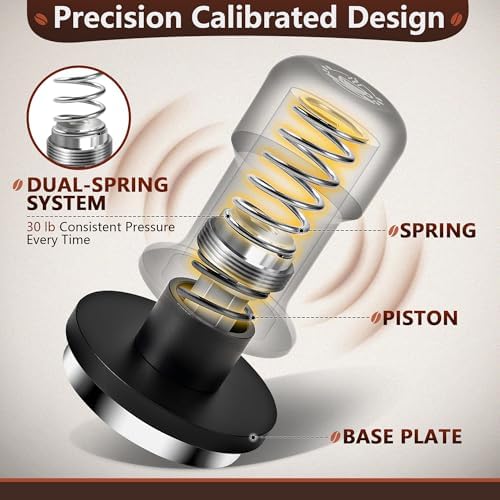 Espresso Tamper 53.3mm – Correct Fit for 54mm Breville/Sage & Ninja Luxe Café – Compatible With Barista Express, Bambino Plus, Solis – Spring Loaded Calibrated Self Leveling Coffee Tamper Tool - Image 7