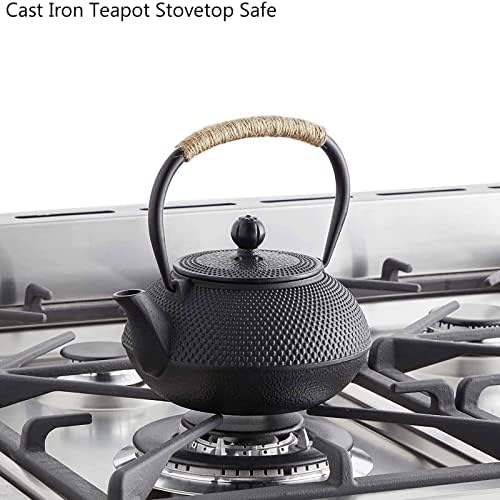 Cast Iron teapot,Classic Tea Kettle,Tetsubin Japanese Cast Iron Teapot Cup Set Tea Kettle Maker Tetsubin with Kettle Fork and Kettle Mat(Size:1200ml) - Image 5