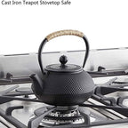 Cast Iron teapot,Classic Tea Kettle,Tetsubin Japanese Cast Iron Teapot Cup Set Tea Kettle Maker Tetsubin with Kettle Fork and Kettle Mat(Size:1200ml) - Image 5