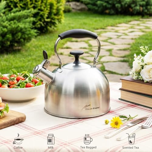 Stainless Steel Tea Kettle, 2.5 Qt Stovetop Teapot, Brushed - Image 2