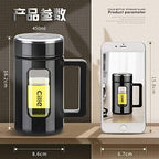 450ML Heat-Resistant Double Layer Water Glass Cup Bottle Office Filter Teacup (Blue) - Image 4